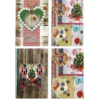 Design 12 Luxe Kerstkaarten - Merry Christmas - 115x165mm - Gevouwen kaarten met enveloppen