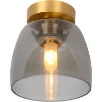 Lucide TYLER - Plafonnière Badkamer - Ø 16,1 cm - 1xG9 - IP44 - Mat Goud / Messing