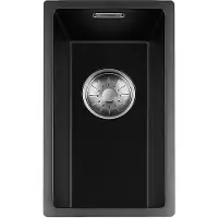 Togo Black Quartz Series spoelbak 17x40cm Plug Inox 17BQ-FU-Inox