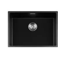 Lorreine Black Quartz Series spoelbak 5540cm Plug Inox 55BQ-FU-Inox