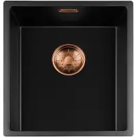 Togo Black Quartz Series spoelbak 3440cm Plug Copper 34BQ-FU-Copper