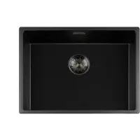 Lorreine Black Quartz Series spoelbak 5540cm Plug GunMetal 55BQ-FU-GunMetal