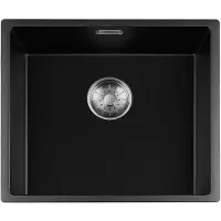 Lorreine Black Quartz Series spoelbak 4540cm Plug Inox 45BQ-FU-Inox