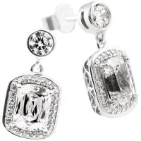 Diamonfire Zilveren Oorhangers Cocktail zirkonia Vierkant 808.0318.00