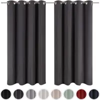 Blumtal Gordijnen - Gordijn - Verduisterend - Kant en Klaar - 140 x 175 cm - Antraciet - Set van 2