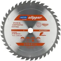 Norton Hout en Composiet - Zaagblad ATB Ripping - 355mm - 40 tanden - Voor Cirkelzagen en Afkortzagen