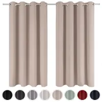 Blumtal Gordijnen - Verduisterend Gordijn Kant en Klaar - Blackout Gordijnen - 140 x 265 cm - Taupe - Set van 2