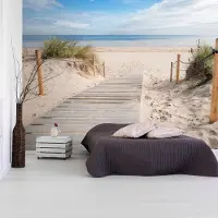 Karo-art 147cm X 105cm - Zelfklevend fotobehang - Op het strand, 8 maten, premium print