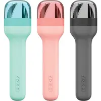 Zoku bestekset in houder 4,6 x 2,9 x 17 cm RVS roze 4-delig
