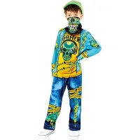 Amscan verkleedpak Gaming Zombie jongens blauw/geel