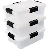 Iris Airtight Opbergbox - 10L - Stapelbaar - Luchtdicht - Kunststof - Transparant - Set van 3