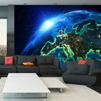 Karo-art 343cm X 245cm - Zelfklevend fotobehang - De Blauwe planeet , Aarde , Premium Print
