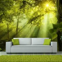 Karo-art 245cm X 175cm - Zelfklevend fotobehang - Geheimzinnig bos , Premium Print
