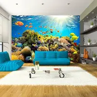 Karo-art 294cm X 210cm - Zelfklevend fotobehang - Onderwater wereld , Premium Print
