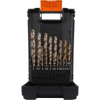 Projahn schroefboorset, HSS-Co, 19-delig, Ø 1-10 mm / 0,5 mm stappen, in kunststof koffer DIN 338 type Co8% N-HD
