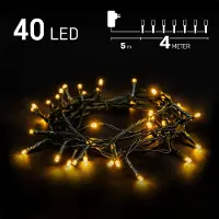 Emos Kerstverlichting buiten - 4 meter 40 LED - Warm Wit - Lichtsnoer - IP44 Stekker met timerfunctie - Kerstboomverlichting - geschikt voor binnen en buiten - kerstverlichting led