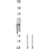 Intersteel Kruk-espagnolet links L-recht met stangenset 2x 1245 mm rvs geborsteld