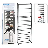 Huismerk Premium Schoenenrek 10 Laags Zwart - 50 x 24 x 130 cm