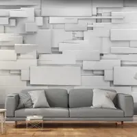 Karo-art 343cm X 245cm - Zelfklevend fotobehang - Abstracte ruimte, 3D look, Premium Print