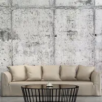 Karo-art 343cm X 245cm - Zelfklevend fotobehang - Betonnen Muur, Urban, Grijs, Premium Print