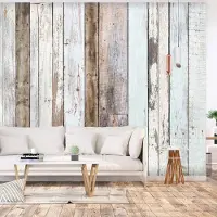 Karo-art 196cm X 140cm - Zelfklevend fotobehang - Gekleurde Planken, Premium Print