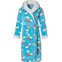 Rebelle Dames badjas fleece - capuchon - gevoerd teddy - regenboog - badjassen voor dames - S