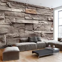 Karo-art 294cm X 210cm - Zelfklevend fotobehang - Muur van Rust, Natuursteen, Premium Print