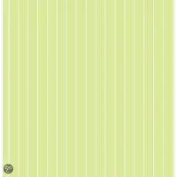 Dutch Wallcoverings Streep - Groen/Wit