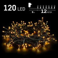 Emos Kerstverlichting buiten - 12 meter 120 LED - Warm Wit - Lichtsnoer - IP44 Stekker met timerfunctie - Kerstboomverlichting - geschikt voor binnen en buiten - kerstverlichting led