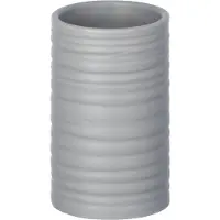 Wenko badkamerbeker Mila 6,5 x 10 cm keramiek grijs