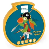 Scratch Gezelschapsspel - Piratenzoektocht - Met 3 Verschillende Spelletjes - 4 Jaar
