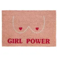 Fisura deurmat Girl Power 40 x 60 cm kokosvezel naturel/rood