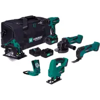 Vonroc Gereedschapsset VPower 20V – 4.0Ah | Incl. 5 machines, LED-Werklamp, 2x 4.0Ah Accu en snellader