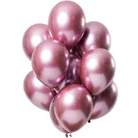 Folat Chrome ballonnen Spiegeleffect Roze Premium 33cm - 12st