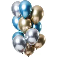 Folat Chrome Ballonnen Sapphire Premium 33cm - 12 Stuks