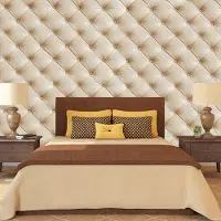 Karo-art 98cm X 70cm - Zelfklevend fotobehang - Beige zaligheid, 8 maten, premium print