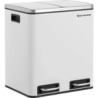 Mazazu MIRA Home - Vuilnisbak - Pedaalemmer - Keuken - Plastic - Wit - 41x36x47