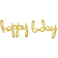 Amscan Folie Ballon ‘Happy Birthday’ Goud - 2 Meter