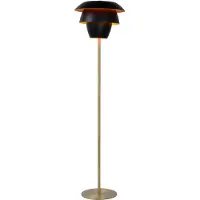 Lucide Vloerlamp Jericho - Zwart Messing - Diam. 38cm - E27 Fitting