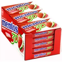 Mentos Fruity Fresh 3 Aardbei kauwgom - 12 pakjes