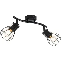 QAZQA Moderne plafondlamp zwart 2-lichts verstelbaar - Botu