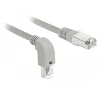 DeLOCK S/FTP CAT6a 10 Gigabit netwerkkabel haaks naar boven / recht / grijs - LSZH - 1 meter