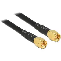 DeLOCK WiFi-antenne Aansluitkabel [1x SMA-stekker - 1x SMA-stekker] 10.00 m Zwart Vergulde steekcontacten