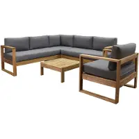 AVH-Collectie Dubai hoek loungeset 5 delig teak