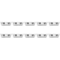 BES LED Spot Armatuur 10 Pack - Pragmi Zano Pro - GU10 Inbouwspot - Rechthoek Dubbel - Wit - Aluminium - Kantelbaar - 185x93mm