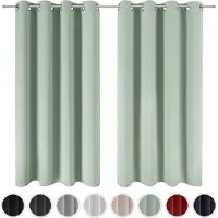 Blumtal Gordijnen - Verduisterend Gordijn Kant en Klaar - Blackout Gordijnen - 140 x 245 cm - Zomer Groen - Set van 2