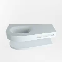 Mondiaz Riva 100cm wastafel met planchet Clay en wastafel links 1 kraangaten Clay