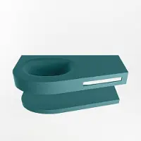 Mondiaz RIVA 100cm Wastafel met planchet kleur Smag. Wastafel DULCET links 0 kraangaten kleur Smag.
