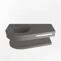 Mondiaz Riva 100cm wastafel met planchet Dark Grey en wastafel links 1 kraangaten Dark Grey