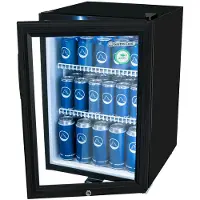 Gastro-Cool KoelKubus L - Flessenkoelkast met glazen deur 62 L zwart zwart wit led-verlichting 430 x 640 x 480 mm
